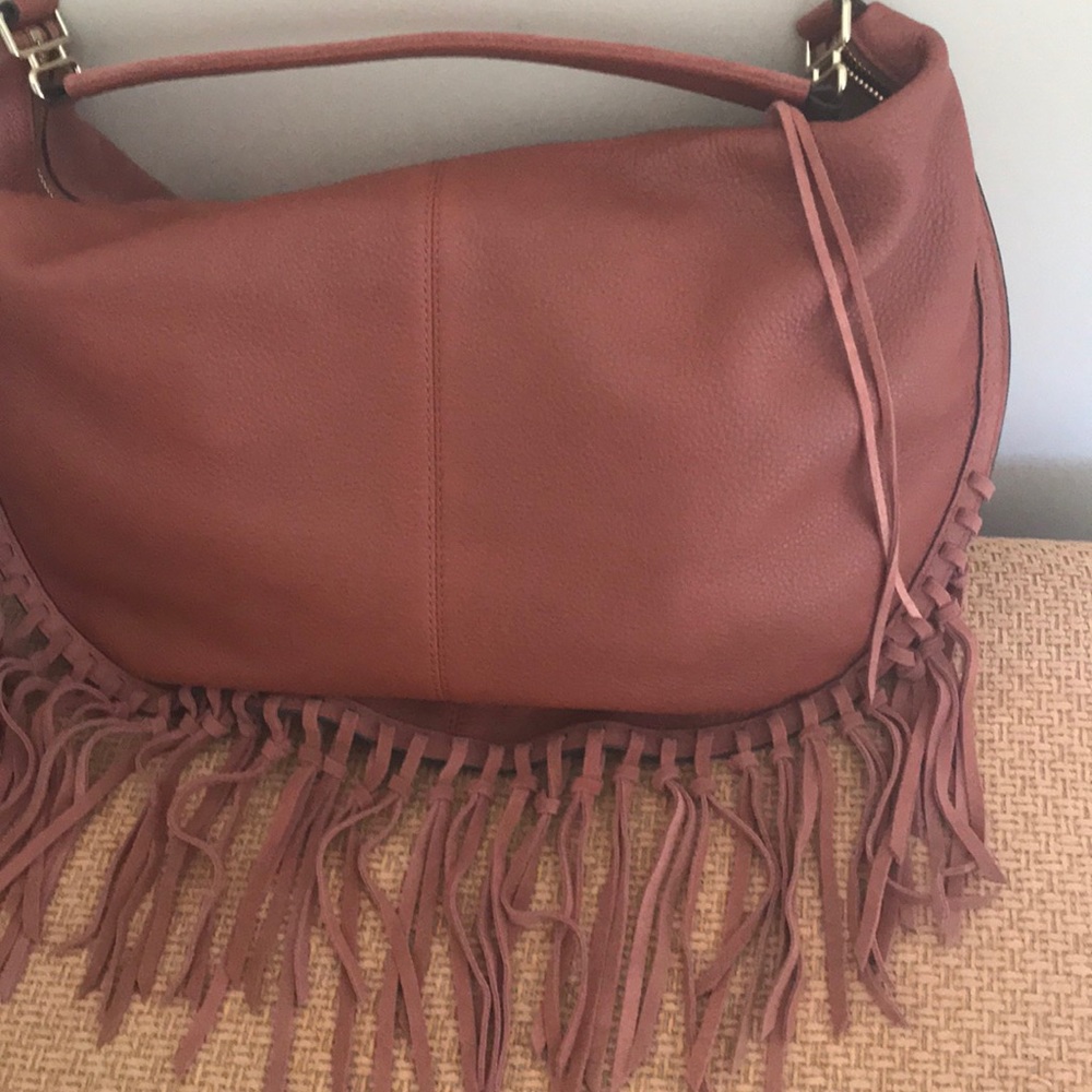 REBECCA MINKOFF, suede and leather purse...